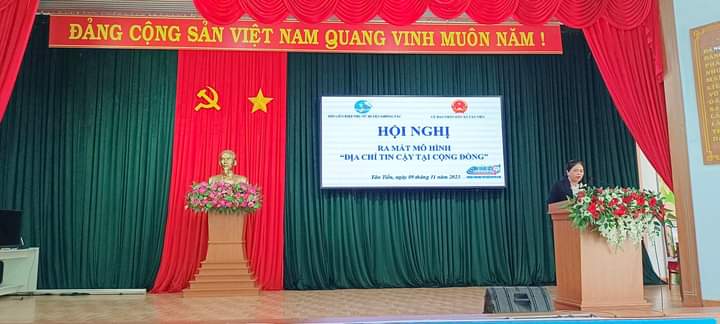 UBND XÃ TÂN TIẾN PHỐI HỢP RA MẮT VÀ TẬP HUẤN HƯỚNG DẪN VẬN HÀNH MÔ HÌNH "ĐỊA CHỈ TIN CẬY TẠI CỘNG ĐỒNG"