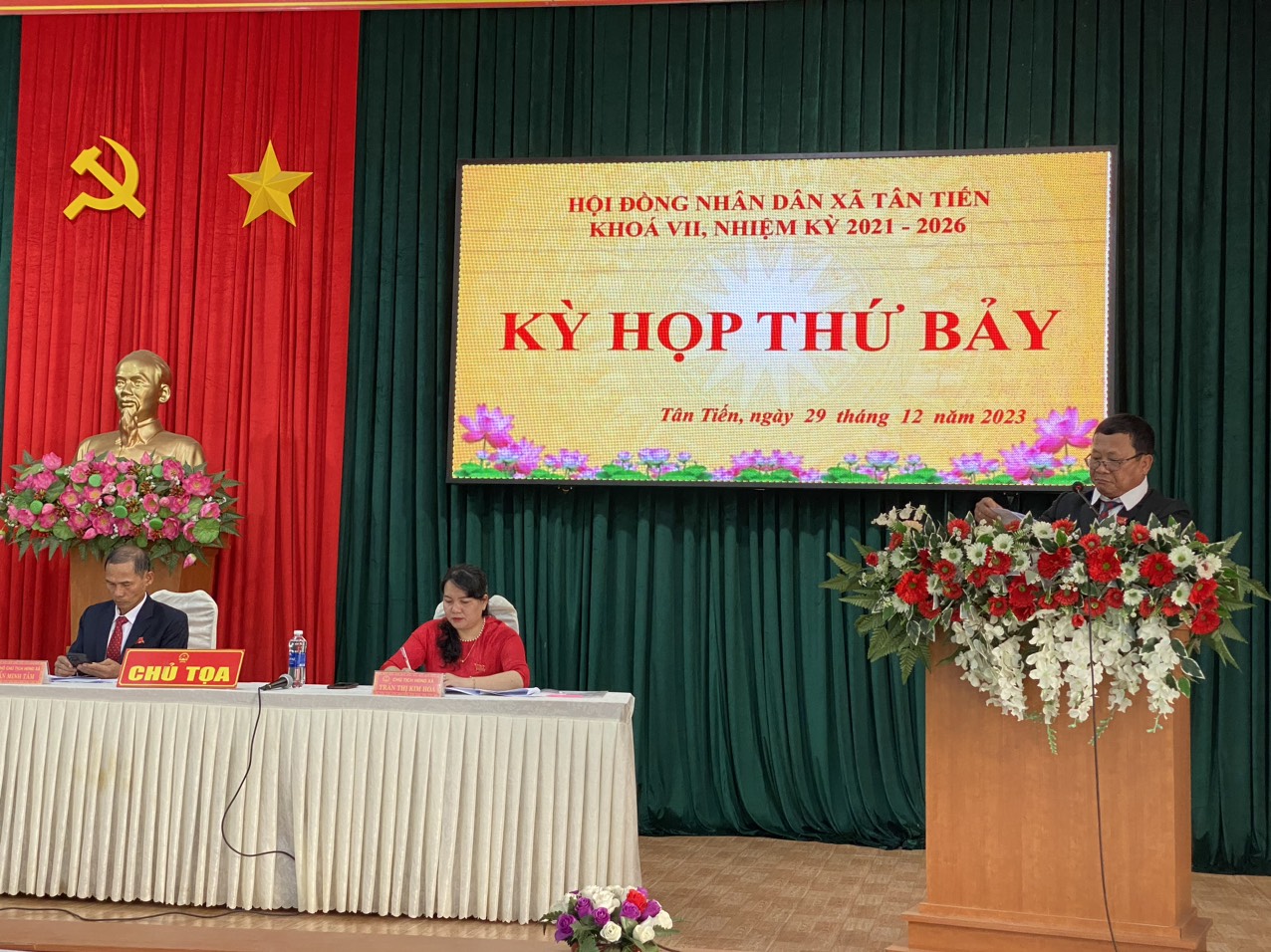 HĐND XÃ TÂN TIẾN KHOÁ VII, NHIỆM KỲ 2021 - 2026 TỔ CHỨC THÀNH CÔNG KỲ HỌP THỨ 7